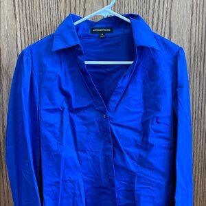 Women’s Vibrant Blue Button-Up Dress Shirt